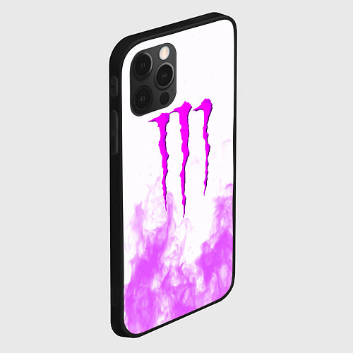 Чехол iPhone 12 Pro Monster energy neon flame / 3D-Черный – фото 2