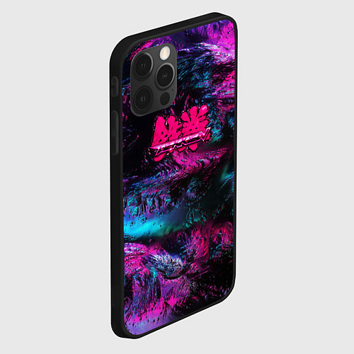 Чехол iPhone 12 Pro Tekken neon colors / 3D-Черный – фото 2