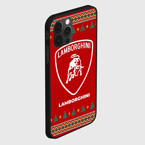 Чехол iPhone 12 Pro Lamborghini new year / 3D-Черный – фото 2