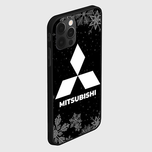 Чехол iPhone 12 Pro Снежный Mitsubishi / 3D-Черный – фото 2