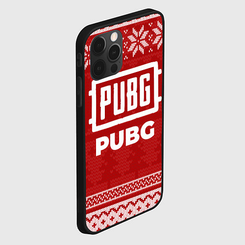 Чехол iPhone 12 Pro Новогодний PUBG / 3D-Черный – фото 2