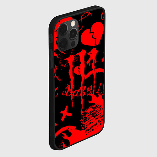 Чехол iPhone 12 Pro Lil peep monster energy / 3D-Черный – фото 2