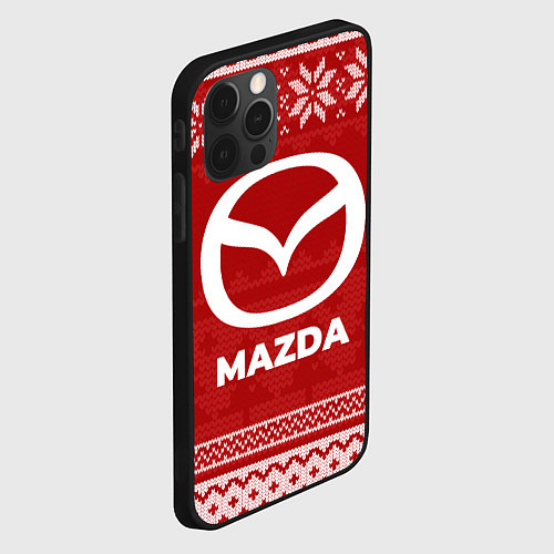 Чехол iPhone 12 Pro Новогодний Mazda / 3D-Черный – фото 2