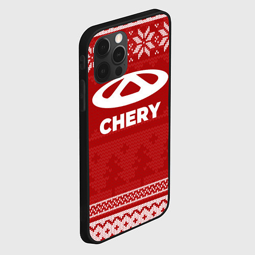 Чехол iPhone 12 Pro Новогодний Chery / 3D-Черный – фото 2