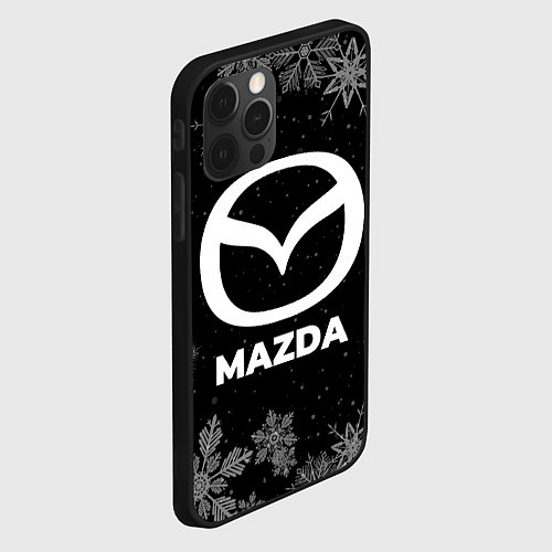 Чехол iPhone 12 Pro Снежный Mazda / 3D-Черный – фото 2