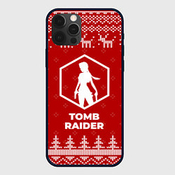 Чехол для iPhone 12 Pro Новогодний Tomb Raider с оленями, цвет: 3D-черный