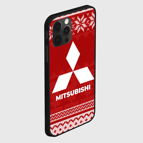 Чехол iPhone 12 Pro Новогодний Mitsubishi / 3D-Черный – фото 2