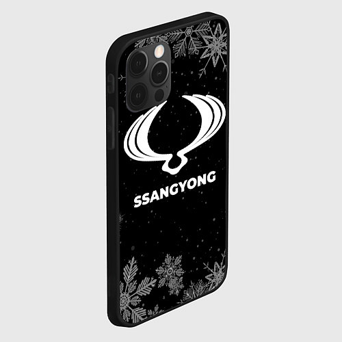 Чехол iPhone 12 Pro Снежный SsangYong / 3D-Черный – фото 2