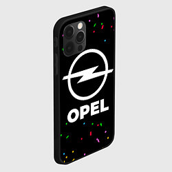 Чехол для iPhone 12 Pro Opel конфети, цвет: 3D-черный — фото 2