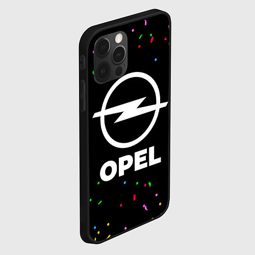 Чехол iPhone 12 Pro Opel конфети / 3D-Черный – фото 2