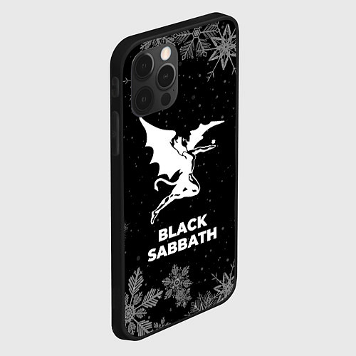 Чехол iPhone 12 Pro Снежный Black Sabbath / 3D-Черный – фото 2