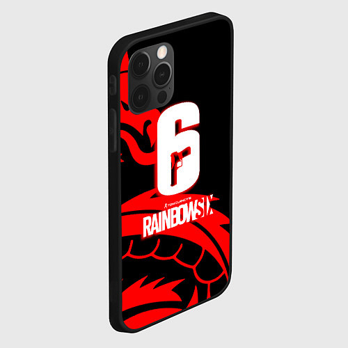 Чехол iPhone 12 Pro Rainbow six dragon fire logo / 3D-Черный – фото 2