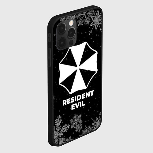 Чехол iPhone 12 Pro Снежный Resident Evil / 3D-Черный – фото 2