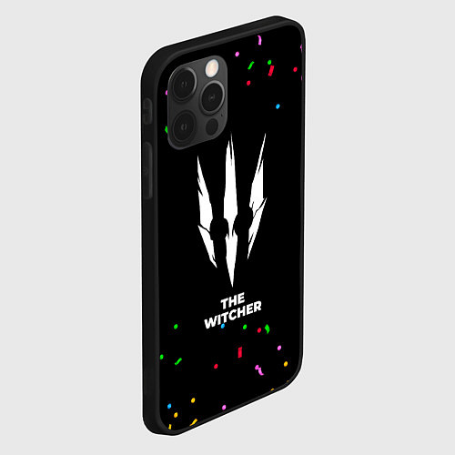 Чехол iPhone 12 Pro The Witcher конфети / 3D-Черный – фото 2