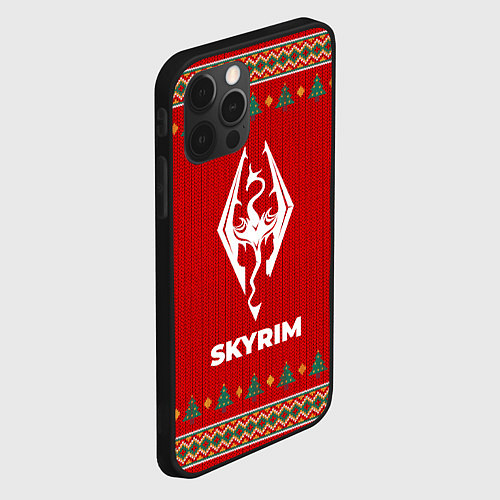 Чехол iPhone 12 Pro Skyrim new year / 3D-Черный – фото 2