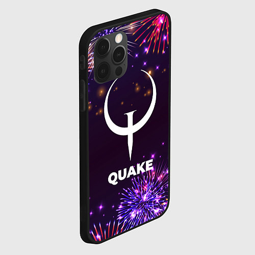 Чехол iPhone 12 Pro Праздничный Quake / 3D-Черный – фото 2
