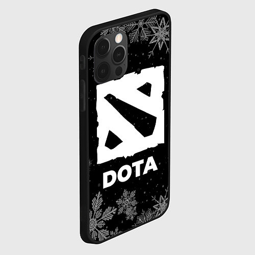 Чехол iPhone 12 Pro Снежный Dota / 3D-Черный – фото 2