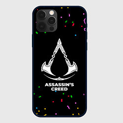 Чехол для iPhone 12 Pro Assassins Creed конфети, цвет: 3D-черный