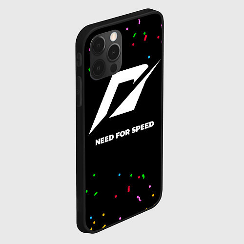 Чехол iPhone 12 Pro Need for Speed конфети / 3D-Черный – фото 2