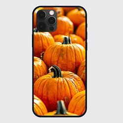 Чехол для iPhone 12 Pro Много тыкв, цвет: 3D-черный