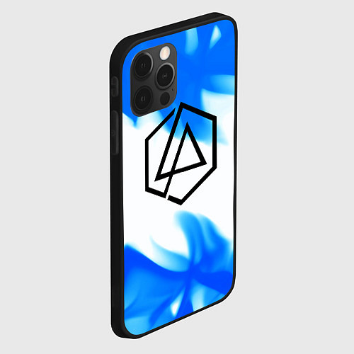 Чехол iPhone 12 Pro Linkin park blue flame / 3D-Черный – фото 2