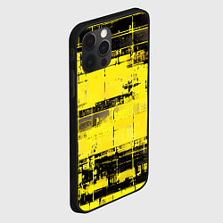 Чехол для iPhone 12 Pro Чёрно-жёлтый техно-паттерн, цвет: 3D-черный — фото 2