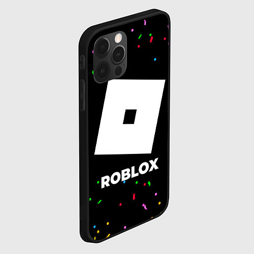 Чехол iPhone 12 Pro Roblox конфети / 3D-Черный – фото 2