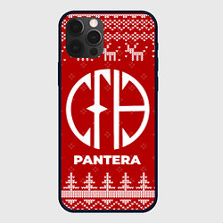 Чехол для iPhone 12 Pro Новогодний Pantera с оленями, цвет: 3D-черный