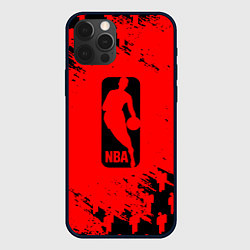 Чехол для iPhone 12 Pro NBA краски баскетбол, цвет: 3D-черный