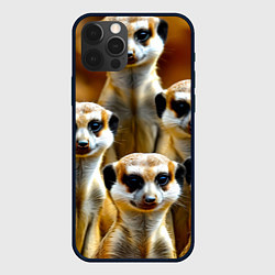 Чехол для iPhone 12 Pro Кучка сурикатов, цвет: 3D-черный