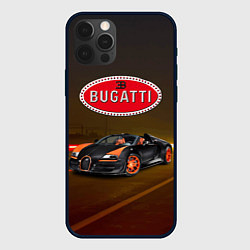 Чехол для iPhone 12 Pro Bugatti on the night route, цвет: 3D-черный