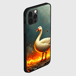 Чехол для iPhone 12 Pro Гусь в огне, цвет: 3D-черный — фото 2