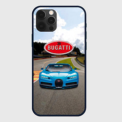 Чехол для iPhone 12 Pro Bugatti - motorsport racing route, цвет: 3D-черный