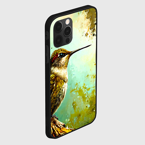 Чехол iPhone 12 Pro Колибри птичка / 3D-Черный – фото 2