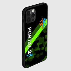 Чехол для iPhone 12 Pro Portal camo steel geometry, цвет: 3D-черный — фото 2