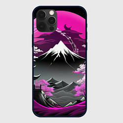Чехол для iPhone 12 Pro Япония природа в коллаже, цвет: 3D-черный