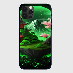 Чехол для iPhone 12 Pro Green nature Japan, цвет: 3D-черный