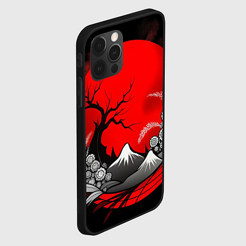 Чехол iPhone 12 Pro Природа Японии - абстракция / 3D-Черный – фото 2