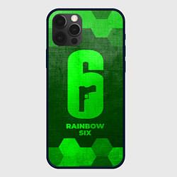 Чехол для iPhone 12 Pro Rainbow Six - green gradient, цвет: 3D-черный