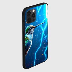 Чехол для iPhone 12 Pro Колибри в грозу, цвет: 3D-черный — фото 2