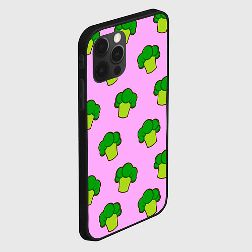 Чехол iPhone 12 Pro Фиолетовый брокколи / 3D-Черный – фото 2