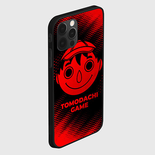 Чехол iPhone 12 Pro Tomodachi Game - red gradient / 3D-Черный – фото 2