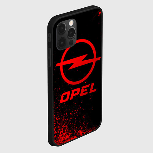 Чехол iPhone 12 Pro Opel - red gradient / 3D-Черный – фото 2