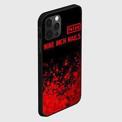 Чехол для iPhone 12 Pro Nine Inch Nails - red gradient посередине, цвет: 3D-черный — фото 2