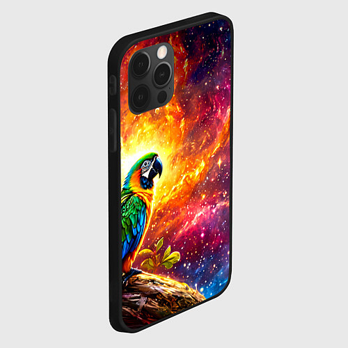 Чехол iPhone 12 Pro Ара в космосе / 3D-Черный – фото 2