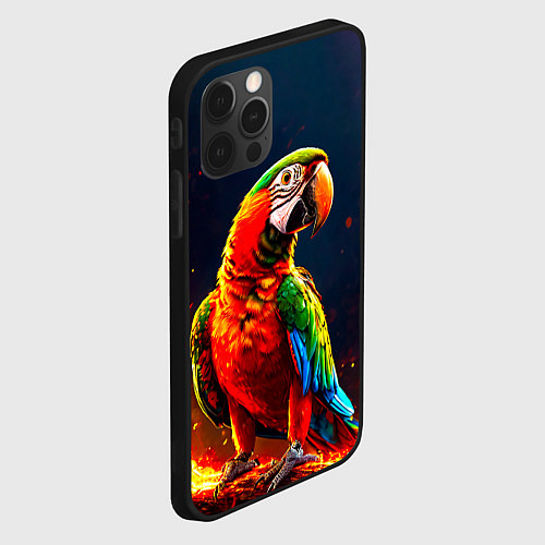 Чехол iPhone 12 Pro Ара в огне / 3D-Черный – фото 2