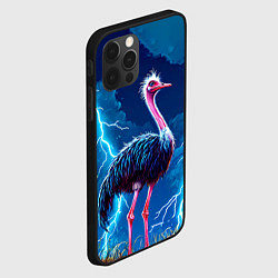 Чехол для iPhone 12 Pro Страус и молния, цвет: 3D-черный — фото 2