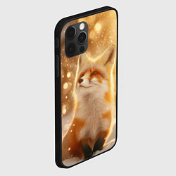 Чехол для iPhone 12 Pro Довольная рыжая лисичка, цвет: 3D-черный — фото 2