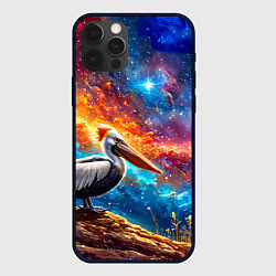 Чехол для iPhone 12 Pro Пеликан в космосе, цвет: 3D-черный