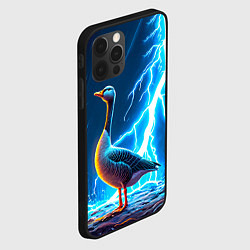 Чехол для iPhone 12 Pro Гусь и разряд молнии, цвет: 3D-черный — фото 2